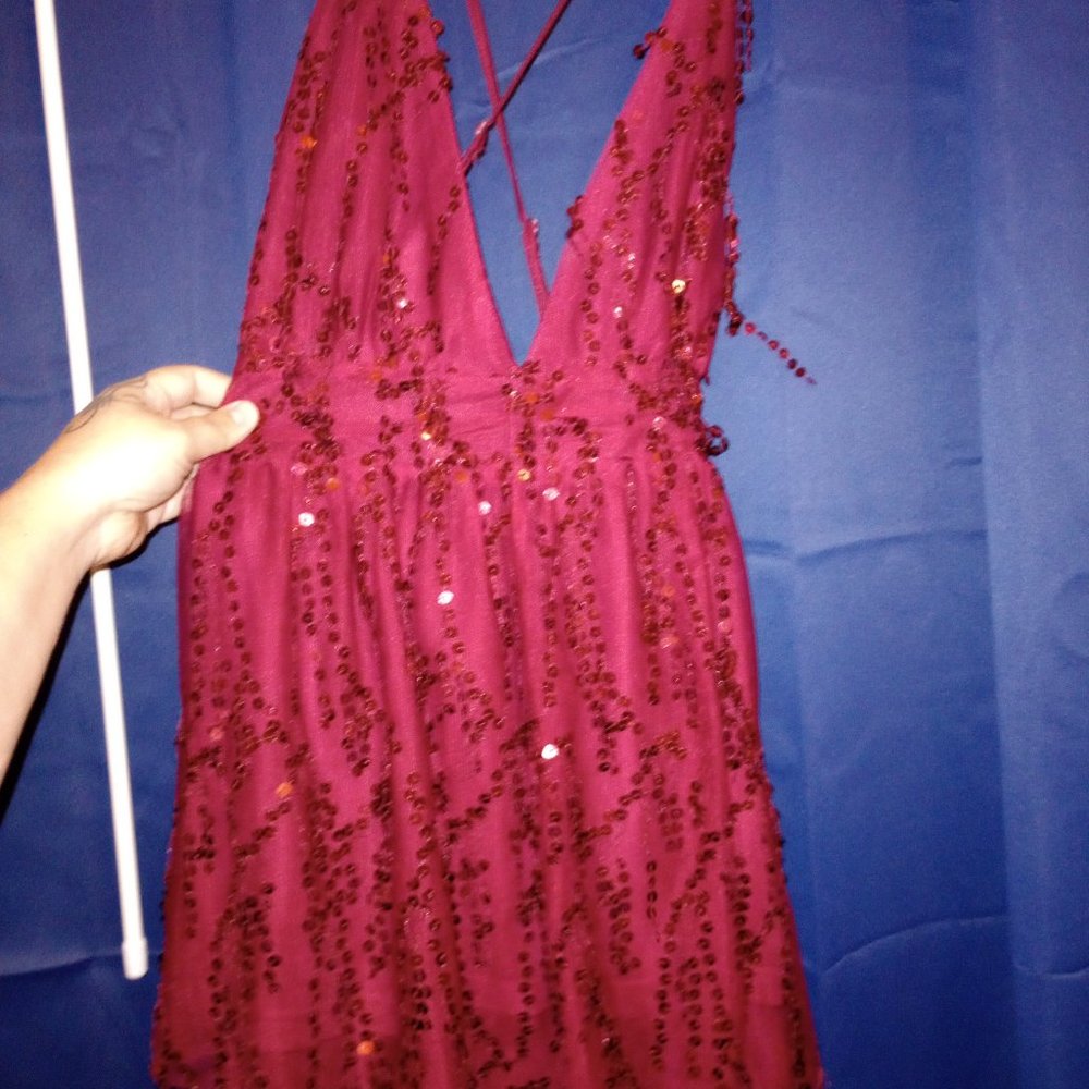 SFC wine red sequin top